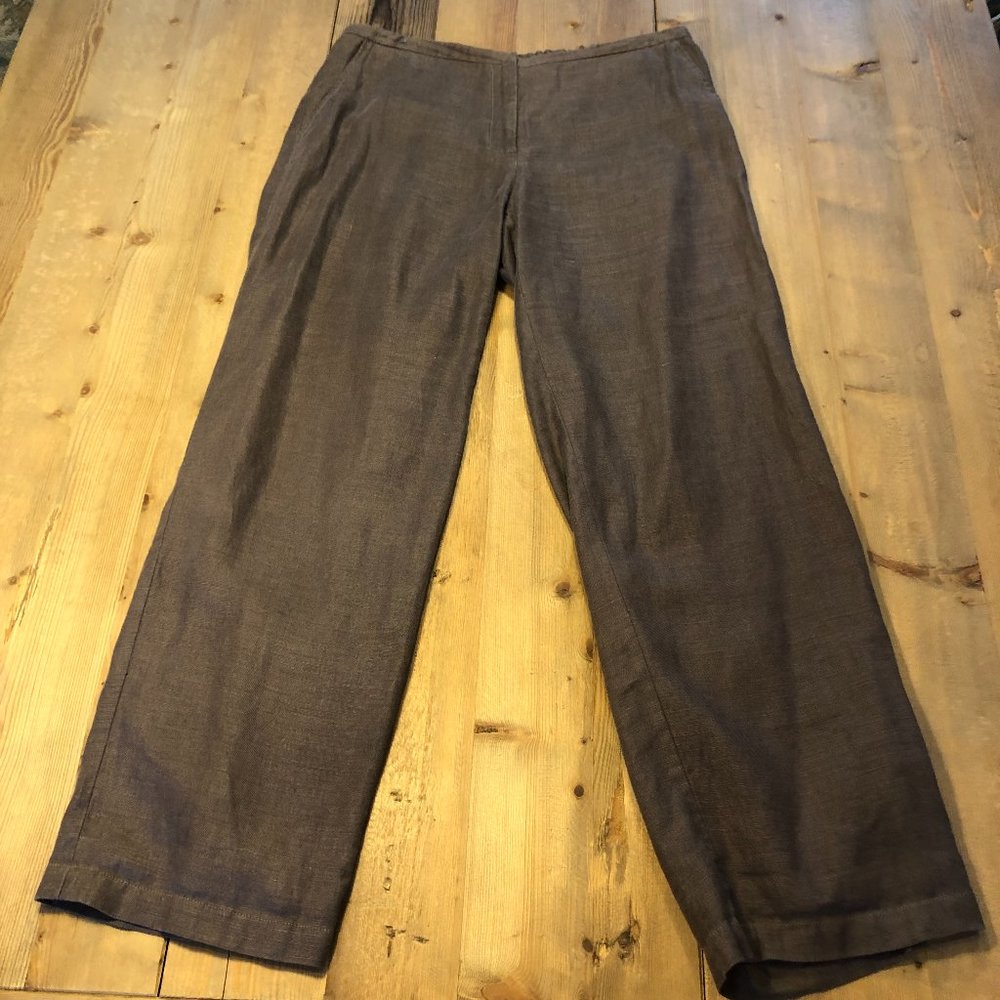 Eileen Fisher Brown Irish Linen Pants Size Medium